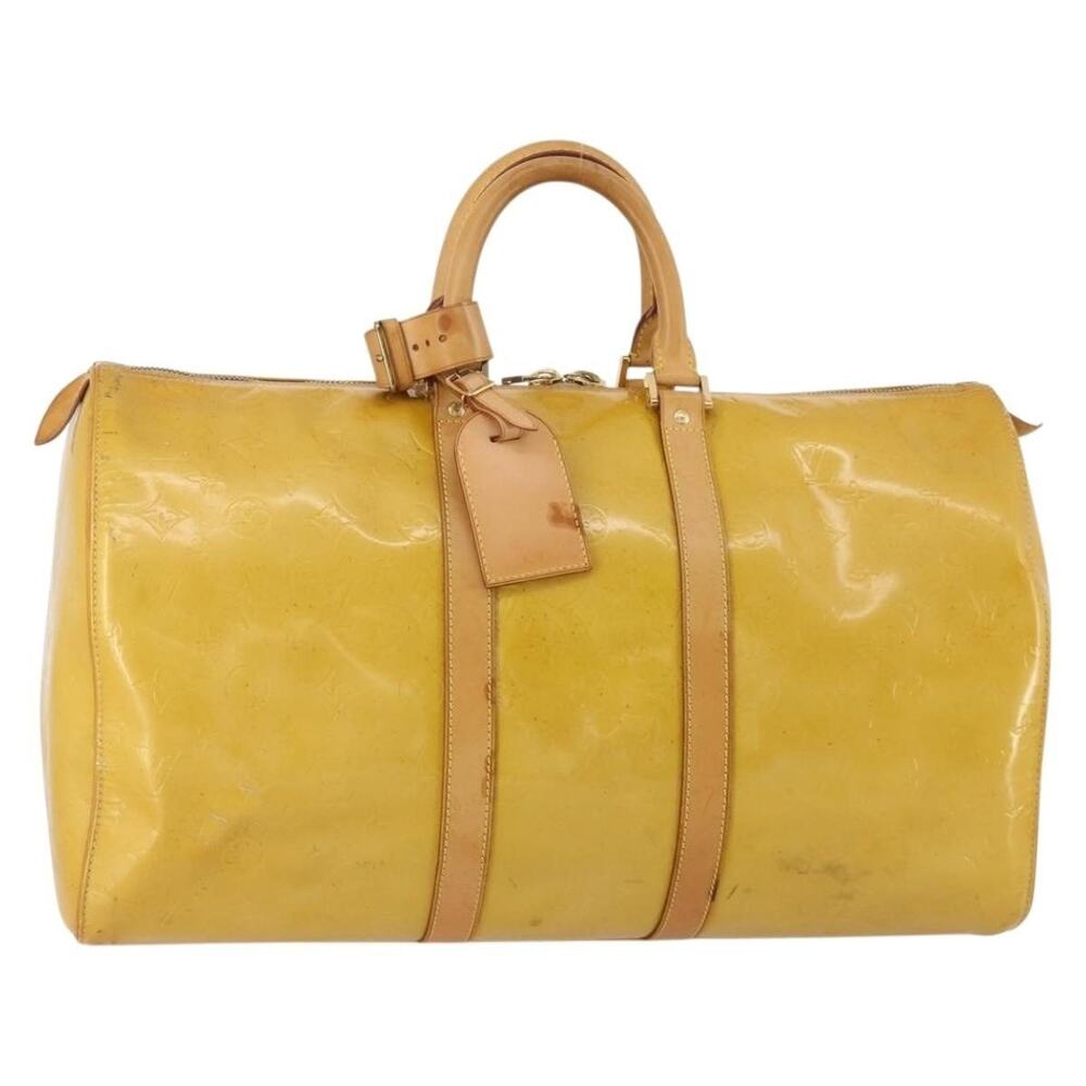 Louis Vuitton Monogram Vernis Mercer Boston Bag Beige